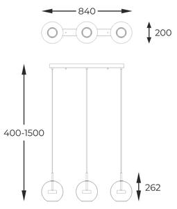 Zuma Line P0428-03J-L4AC - LED Lestenec na vrvici ENCELADUS 3xLED/5W/230V zlata