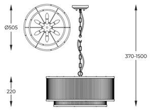 Zuma Line P0528-06H-F4AC - Lestenec na verigi SERGIO 6xE14/60W/230V srebrna