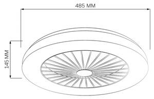 LED Zatemnitvena stropna svetilka z ventilatorjem LED/48W/230V 3000-6500K + Daljinski upravljalnik