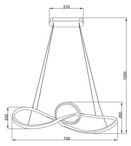 LED Lestenec na vrvici MARCO LED/42W/230V črna