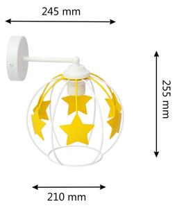 Otroška stenska svetilka STARS 1xE27/15W/230V rumena/bela