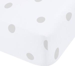 Bela/siva napenjalna flanelna rjuha 150x200 cm Polka Dot – Catherine Lansfield