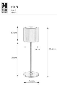 Markslöjd 108657 - LED Zatemnitvena polnilna svetilka FILO LED/2W/5V IP44 30cm črna