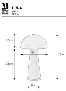 Markslöjd 108655 - LED Zatemnitvena polnilna svetilka FUNGI LED/1,5W/5V IP44 črna