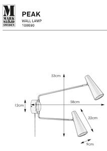 Markslöjd 108690 - Stenska svetilka PEAK 2xE14/40W/230V črna