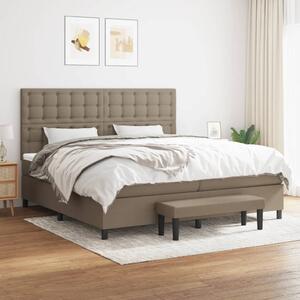 VidaXL Box spring postelja z vzmetnico taupe 200x200 cm blago