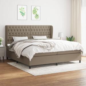 VidaXL Box spring postelja z vzmetnico taupe 200x200 cm blago