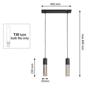 Lestenec na vrvici MELODY 2xE27/15W/230V črna