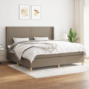 VidaXL Box spring postelja z vzmetnico taupe 200x200 cm blago