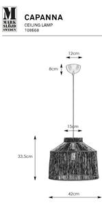 Markslöjd 108668 - Lestenec na vrvici CAPANNA 1xE27/40W/230V črna