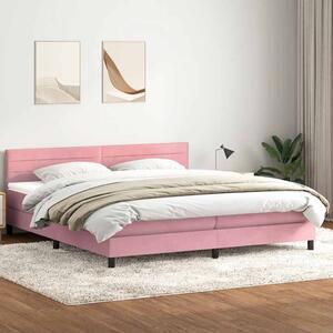 VidaXL Box Spring postelja z vzmetnico Pink 200x220 cm žamet