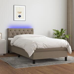 VidaXL Box spring postelja z vzmetnico LED taupe 80x200 cm blago