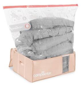 Vakuumske plastične škatle za shranjevanje oblačil v kompletu 3 ks 65x45x27 cm Pink Edition – Compactor