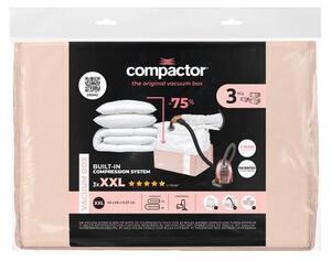 Vakuumske plastične škatle za shranjevanje oblačil v kompletu 3 ks 65x45x27 cm Pink Edition – Compactor