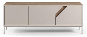 Kremno bela/naravna komoda v hrastovem dekorju 150x55x35 cm Lilou – Marckeric