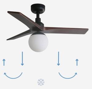 FARO 34278-11L - Stropni ventilator KLIM S 1xE27/15W/230V les/črna + Daljinski upravljalnik