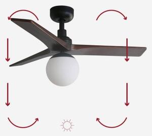 FARO 34278-11L - Stropni ventilator KLIM S 1xE27/15W/230V les/črna + Daljinski upravljalnik