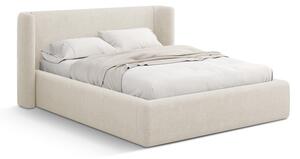 Kremno bela oblazinjena zakonska postelja s prostorom za shranjevanje z letvenim dnom 200x200 cm Jason – Windsor & Co Sofas