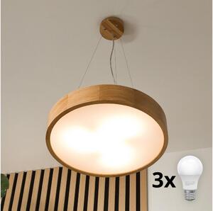 Brilagi - LED Lestenec na vrvici CARVALHO 3xE27/60W/230V hrast pr. 47,5 cm