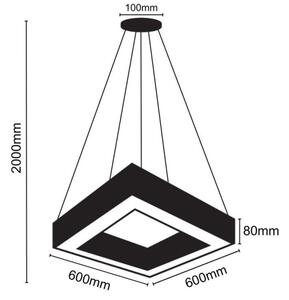 LED Lestenec na vrvici LED/40W/230V 4000K 60x60 cm