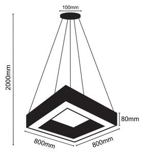 LED Lestenec na vrvici LED/55W/230V 4000K 80x80 cm