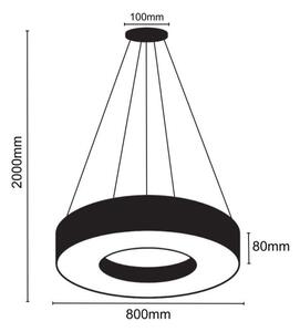 LED Lestenec na vrvici LED/40W/230V 4000K pr. 80 cm