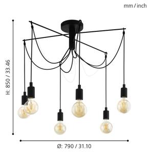 Eglo 98679 - Lestenec na vrvici MUSARA 6xE27/60W/230V