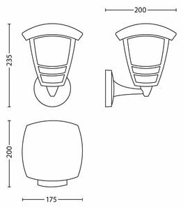 Philips 15380/30/16 - Zunanja stenska svetilka MYGARDEN CREEK 1xE27/60W/230V