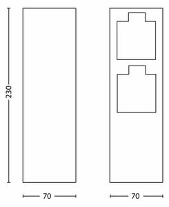 Philips 17108/47/16 - Zunanji stebriček z vtičnicami MYGARDEN ROCK 230V IP44