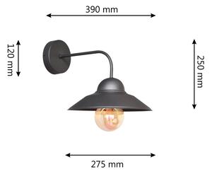 Stenska svetilka SORAPIS 1xE27/15W/230V črna