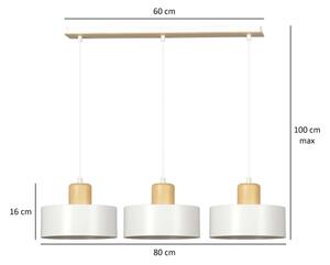 Lestenec na vrvici TORIN 3xE27/15W/230V bela