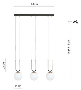 Lestenec na vrvici GLAM 3xE14/10W/230V črna