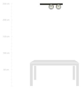 Stropna svetilka FIT 2xE14/10W/230V črna/siva