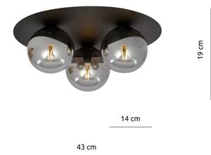 Stropna svetilka SOLAR 3xE14/10W/230V črna/siva