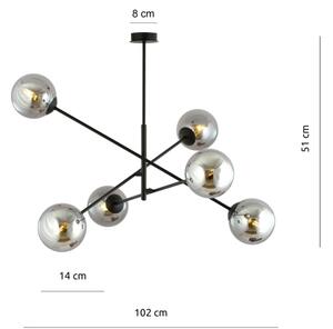 Lestenec na drogu LINEAR 6xE14/10W/230V črna/siva