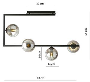 Lestenec na drogu SOMA 4xE14/10W/230V črna/siva