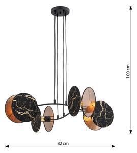 Lestenec na vrvici MOTIF 4xE27/15W/230V črna/zlata