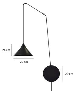 Lestenec na vrvici ABRAMO 1xE27/15W/230V črna