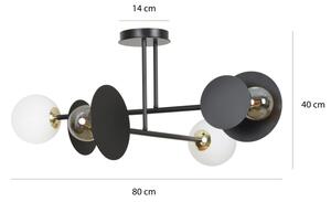 Lestenec na drogu MINERVA 2xE27/15W + 2xE14/10W/230V črna