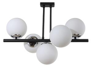 Bela/črna stropna svetilka s steklenim senčnikom ø 15 cm Sail – Squid Lighting