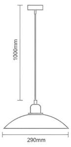 Lestenec na vrvici 1xE27/60W/230V pr. 29 cm črna