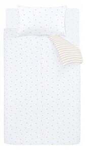 Bela/bež enojna bombažna otroška posteljnina 135x200 cm Mini Star & Stripes – Bianca