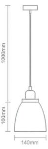 Lestenec na vrvici 1xE27/60W/230V pr. 14 cm