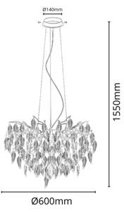 Kristalni lestenec na vrvici 10xG9/40W/230V črna