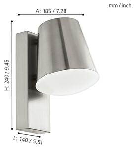 Eglo 33562 - LED Zatemnitvena stenska svetilka CALDIERO-C 1xE27/9W/230V IP44