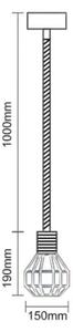 Lestenec na vrvici 1xE27/60W/230V pr. 15 cm