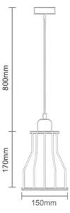 Lestenec na vrvici 1xE27/60W/230V pr. 15 cm črna