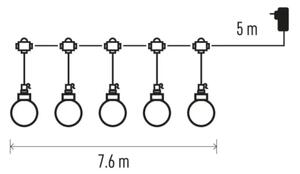 LED Zunanja dekorativna veriga 20xLED/12,6m IP44 topla bela