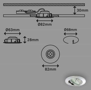 Briloner 7209-038 - SET 3x LED Kopalniška vgradna svetilka LED/5W/230V IP23