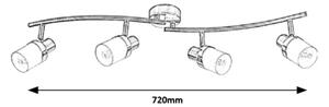 Rabalux 5634 - Stropni reflektor FINIAN 4xE14/40W/230V